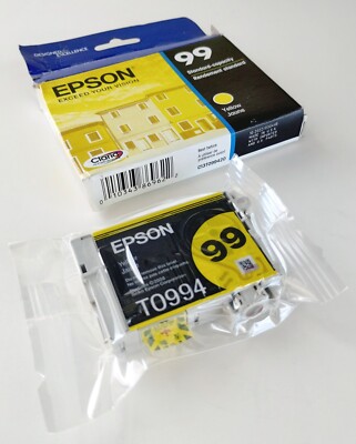 Genuine Epson 99 Ink Sealed - Yellow Ink Cartridge Part No. T0994 - Original Box
