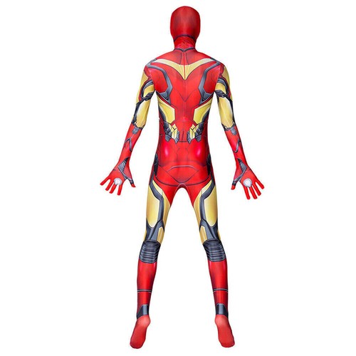 Halloween Avengers Iron Man Superhero Adult Kid Costume Cosplay Outfit Jumpsuit~ - Picture 4 of 12