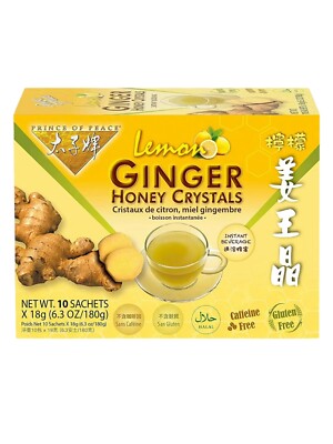 Lemon Ginger Honey Crystals Prince of Peace Instant Beverage- 10 Sachets x 18g