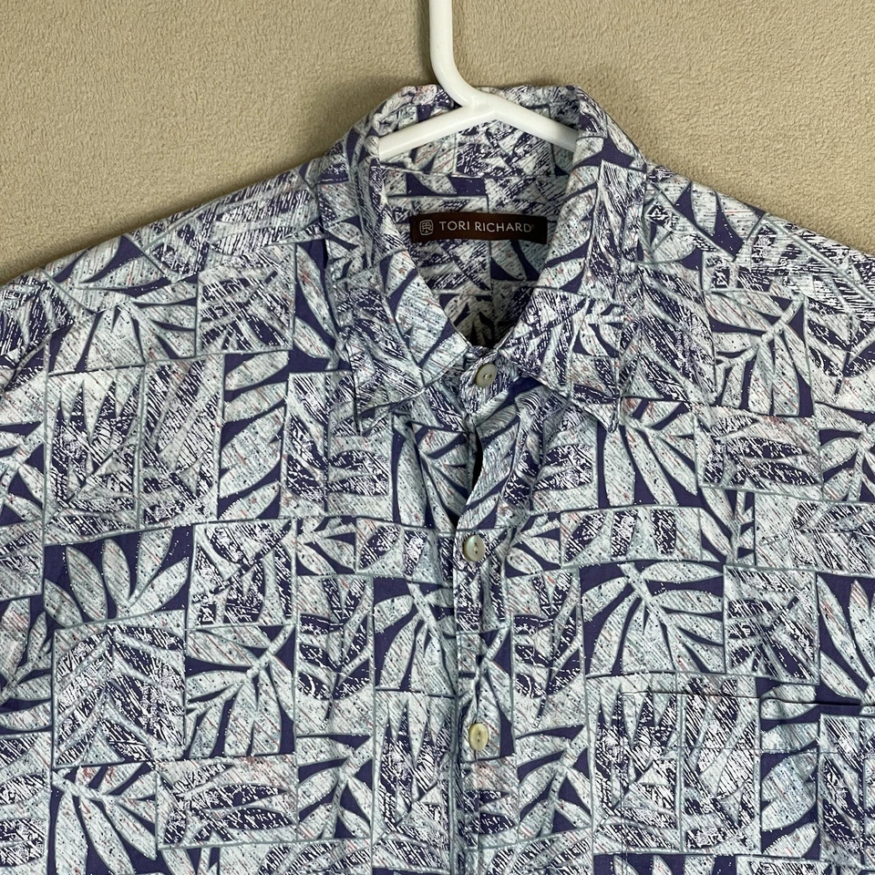 Tori Richard Shirt Adult Small Purple Hawaiian Beach Party Short Sleeve Mens - Image 2 of 4