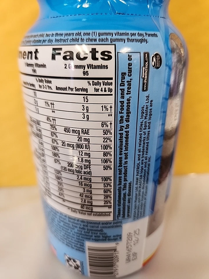 Multivitamínico 190 gomitas Lil Critters Paw Patrol sabor fruta natural Foto 4 de 4