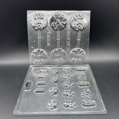 8 Baby Shower Plastic Chocolate Candy Mold Lot Mom Rocking Horse Boy Girl Teddy - Afbeelding 4 van 5