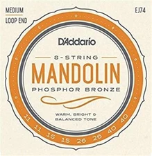 D'Addario EJ74 Mandolin Strings, Phosphor Bronze, Medium, 11-40