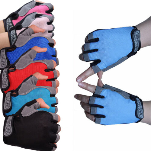 $ Outdoor Sports Half Finger Gloves Fingerless Unisex Fitness Exercise Training