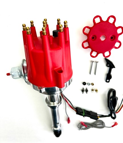1964-1965 CADILLAC 429 SMALL CAP HEI DISTRIBUTOR + COIL + RED 8.5mm WIRES USA - Picture 8 of 21