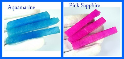 360 Kt +/6 Stck. Rosa Saphir & Aquamarin Edelsteine Scheibe Grob Posten Preis...