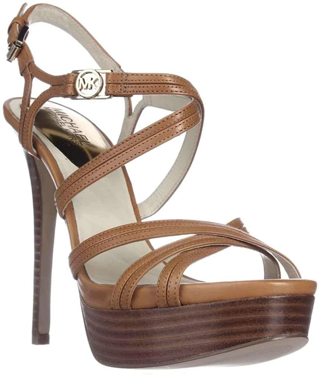 Michael Michael Kors Women's Cicely Platform Sandals Peanut Leather