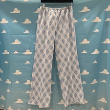 Vintage 70s Blue and White Plaid Wide Leg Pants