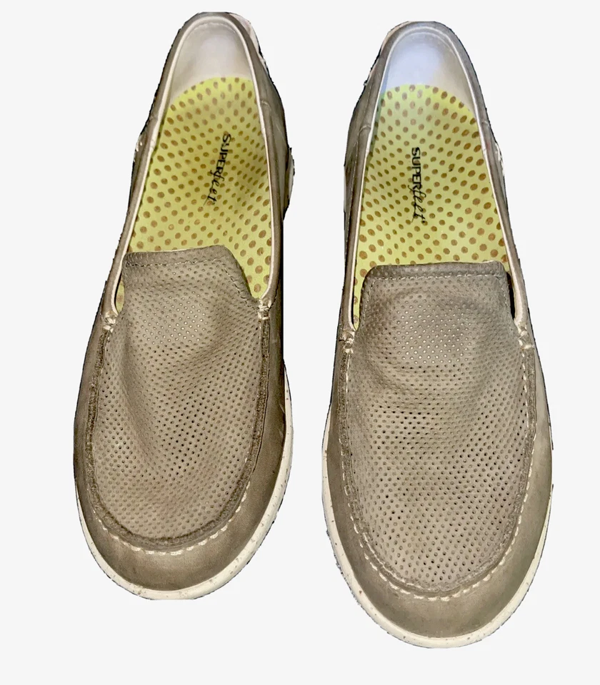 Superfeet Women’s Fir FX Slip-on Orthotic Leather Loafer Taupe Blue Shoe, US8.5M - Image 2 of 4