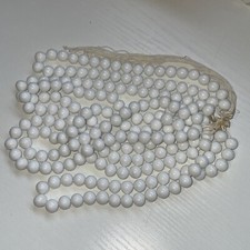 NOS 200 VINTAGE JAPANESE CHERRY BRAND GLASS WHITE 12mm SMOOTH ROUND BEADS 1950s