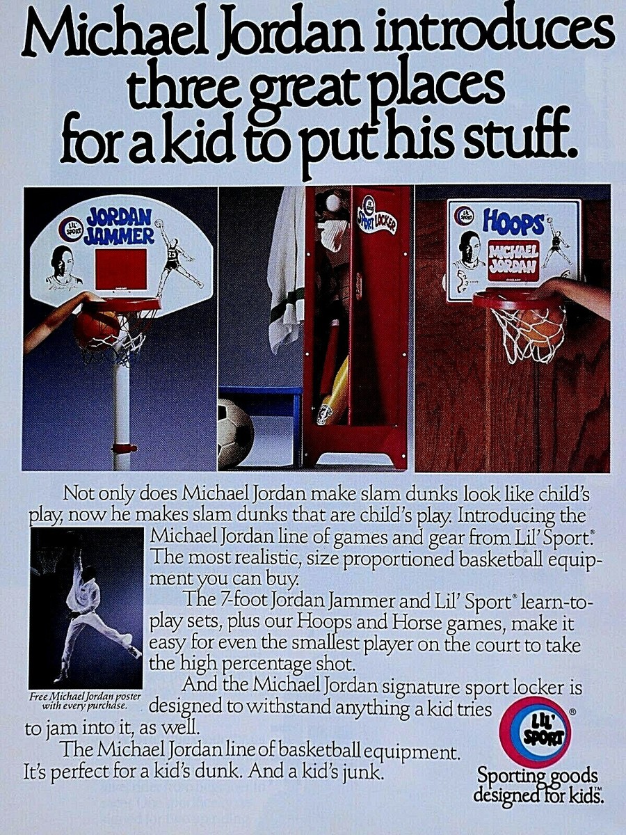 Michael Jordan Jammer 1989 Lil' Sport Vintage Original Print Ad