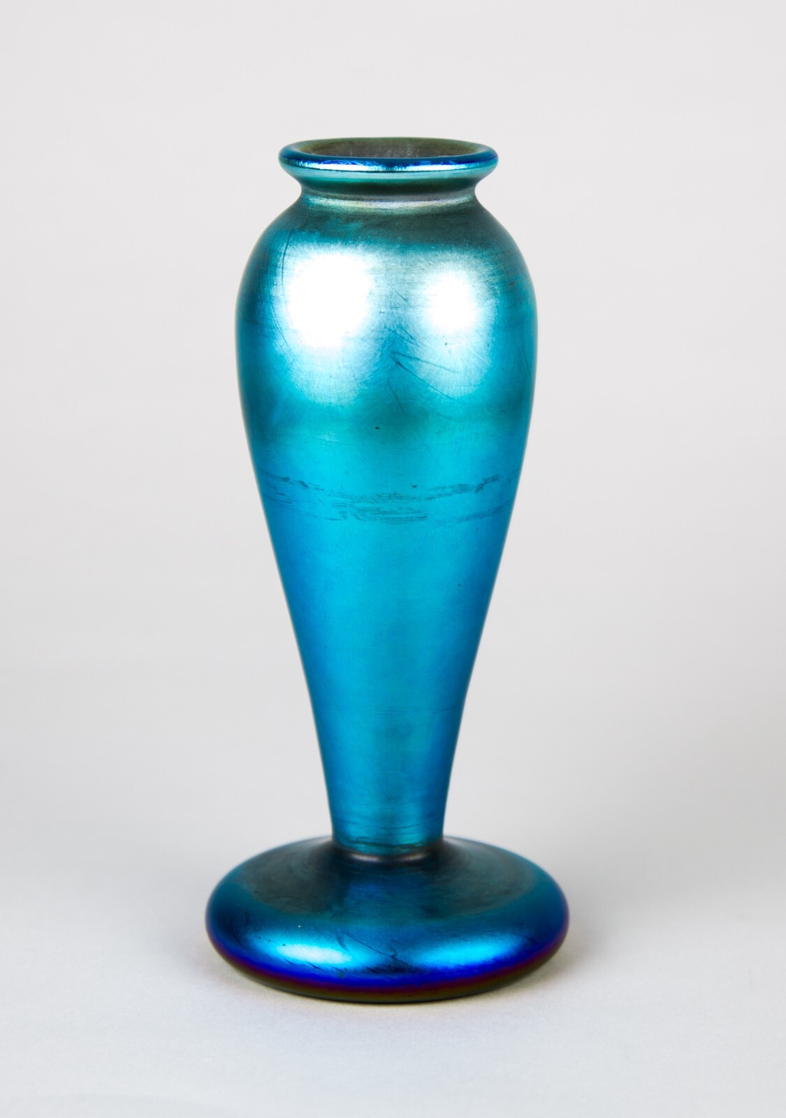 Antique Quezal Nouveau Art Glass Blue Purple Iridescent Vase Signed eBay