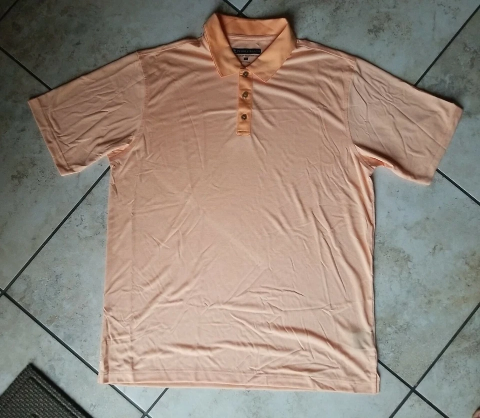 Pebble Beach Dry-Luxe Performance Mens Light Orange Polo Shirt  Size XL - Image 3 of 4