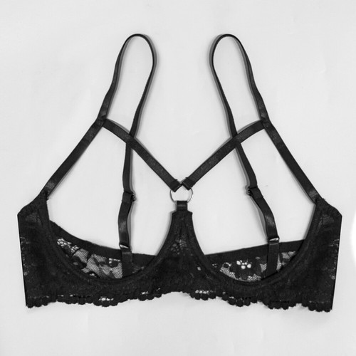Sexy Womens Open Nipple Bras Hollow Out Breast Lingerie Open Cup Bra Push Up ^ - Picture 3 of 14