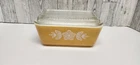 Vintage Pyrex 1 1/2 Pt Golden Butterfly Refrigerator Dish 0502 with Lid 1972
