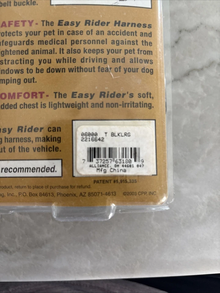 Arnés de seguridad para coche Easy Rider grande 25” X 34” tamaño circunferencia cinturón de seguridad sujeción Foto 3 de 3