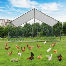 Large Metal Chicken Coop Run Cage Dog Cage Fence Outdoor Kennel Playpen 20X 13ft