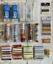 Mixed Lot of Grosgrain Ribbon Spools, Multicolor Prints, 1 1/2", Ribbon Storage