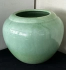 Antique Rare Haeger Celadon Orb Vase Round Sphere Green 6" Glossy Drip Glaze