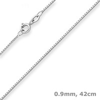 0,9Mm Veneziakette Goldkette Collier Halskette Aus 333 Gold WeißGold 42Cm