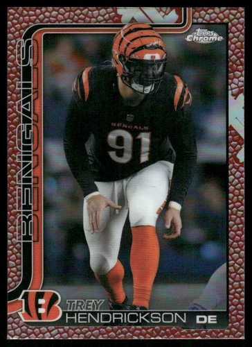 2025 Topps Chrome #65 Trey Hendrickson Football Leather Refractor