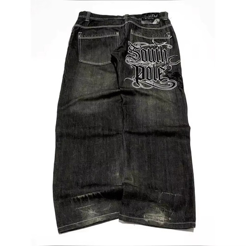 Baggy Wide Leg Jeans Streetwear Y2K Graphic Denim Oversized Skater Gothic M-2XL