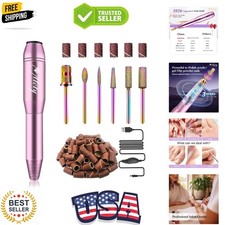 Electric Nail Drill Kit, Portable File for Acrylic Gel Nails, Professional Ma...