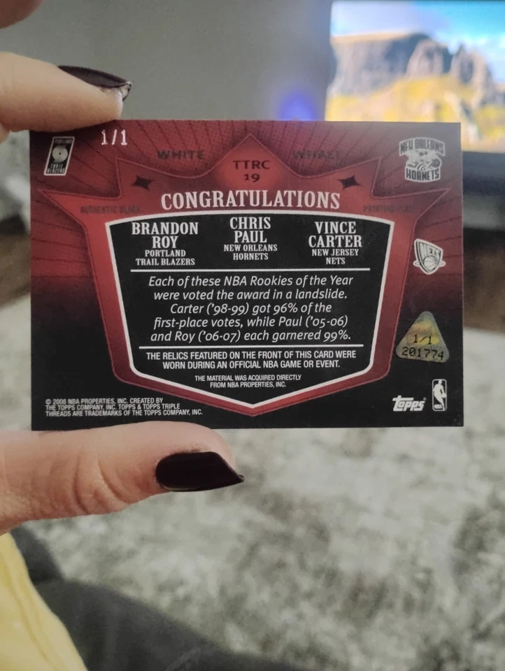 2007-08 Topps Triple Threads - Triple Reliquia Combo Chris Paul, Vince Carter,... Foto 2 de 2
