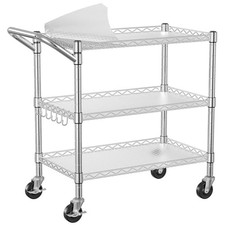 NTE 3 Tier Heavy Duty Rolling Utility Cart on Wheels, 990Lbs Capacity Rolling...
