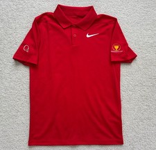 Boy’s Nike Quail Hollow President’s Cup Golf Polo Red Size Medium Dri-fit EUC