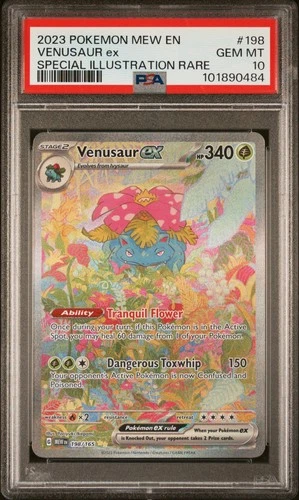 2023 POKEMON MEW EN-151 SPECIAL ILLUSTRATION RARE #198 VENUSAUR EX PSA 10