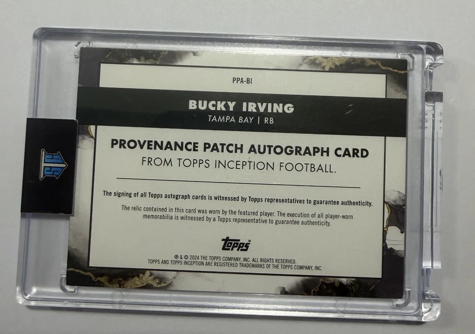 BUCKY IRVING 2024 Topps Inception Provenance Orange Patch Auto RC #PPA-BI 19/20 - image 2 of 2