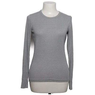 Langarmshirt, Größe: M, Grau, Polyester/Viskose, Einfarbig, Damen #eXw