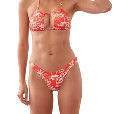 Roxy Vacay Vibes Side Tab Cheeky Bikini Bottom NWT - Large 