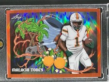 /45 Malachi Toney Orange Holo 2026 Leaf Metal Roots Run Deep Miami Hurricanes
