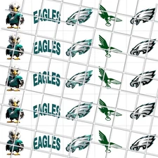 Philadelphia Eagles Waterslide Finger Nail Decals Instructions, Bonus set of 50