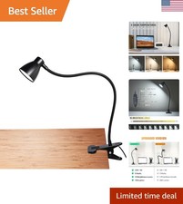 CRI 90 Clip on Reading Light, Clamp on Desk Lamp, 3000K-6500K Adjustable Col...