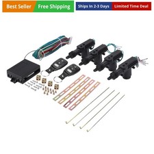 Car Keyless Entry System 4 Door Central Lock Auto Alarm Security with 2 Remot...