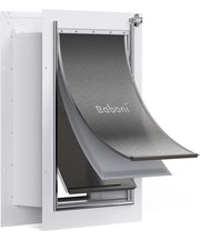 Baboni 3-Flap Pet Door for Wall,Steel Frame and Telescoping Tunnel - Size Large