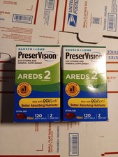 2x PreserVision Areds 2 Formula Eye Vitamin 120 SoftGels Each