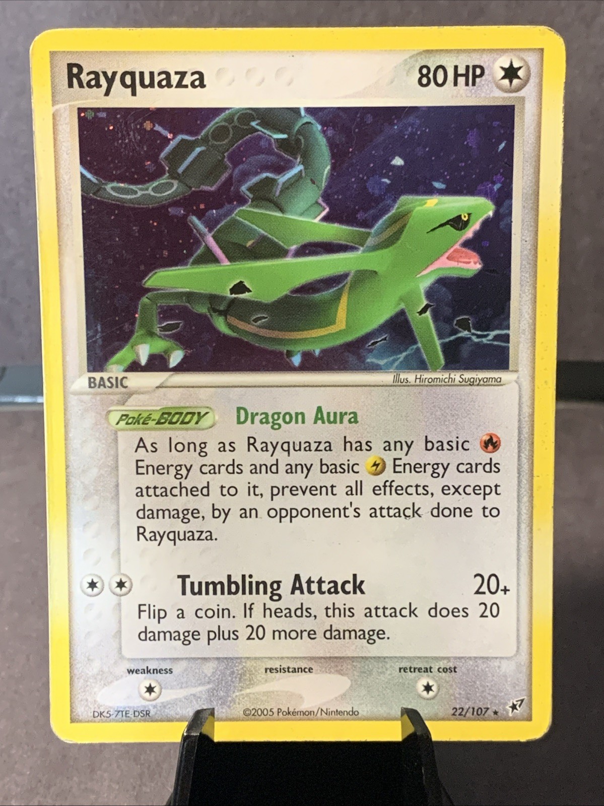 Pokemon TCG Rayquaza #22/107 Deck Exclusives Holo Rare 2005 VTG MP