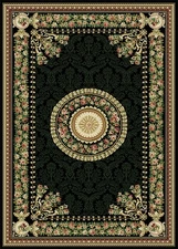 FRENCH BLACK ORIENTAL AREA RUG 8X11 Persien CARPET 023 - ACTUAL 7' 8" x 10' 4"