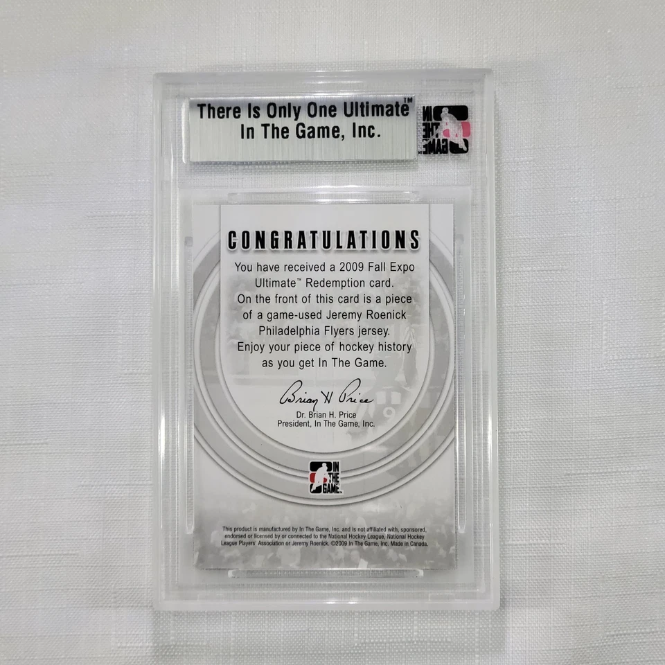 🔥 2009 Fall Expo ITG Ultimate Memorabilia 9th Edition 🔥 Jeremy Roenick 01/09 - Image 2 of 2