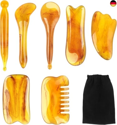 HEILOK Gua Sha Schab Massagewerkzeug 7 Stück Harz Gua Sha Brett, Gua Sha Stein