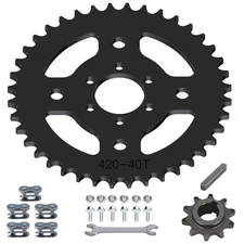 420 Sprocket 40T 6 Hole 37mm Bore Kit For CT100U CC100X RB100 MMB80 MMB105 Black