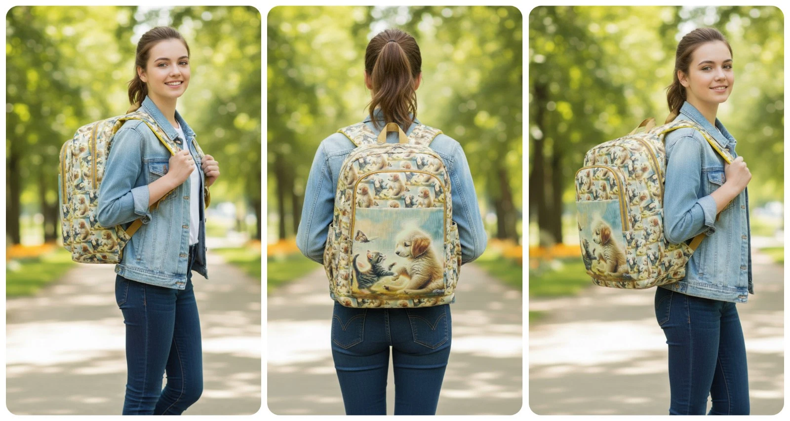 Unisex Crinkle Nylon Printed Large Backpack Gym Shoulder Colourful Travel Bag B1