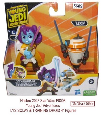 Star Wars Young Jedi Adventures Lys Solay & Training Droid 4'' Figures F8008