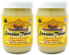 Rani Sesame Tahini Sesame Butter 16oz 1lb 454g, Pack of 2, Glass Jar