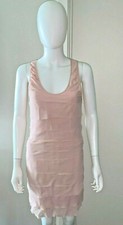 LISA MAREE ANTHROPOLOGIE PINK SILK HEART CUT OUT FLIRTY RUFFLE DRESS S SMALL