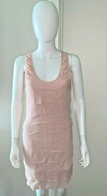 LISA MAREE ANTHROPOLOGIE PINK SILK HEART CUT OUT FLIRTY RUFFLE DRESS S  SMALL | eBay